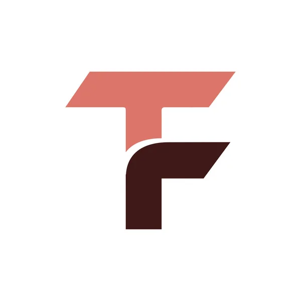 初始字母Tf标志或Ft标志向量设计模板 — 图库矢量图片