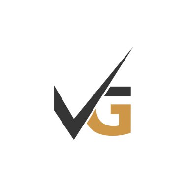 İlk harf vg logosu veya gv vektör tasarım şablonu