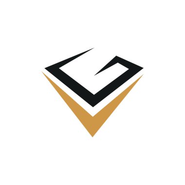 İlk harf vg logosu veya gv vektör tasarım şablonu