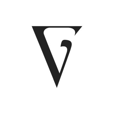 İlk harf vg logosu veya gv vektör tasarım şablonu
