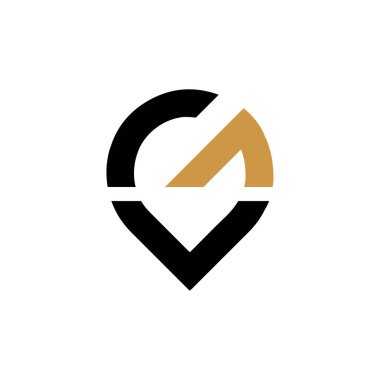 İlk harf vg logosu veya gv vektör tasarım şablonu