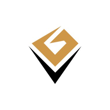 İlk harf vg logosu veya gv vektör tasarım şablonu