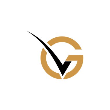 İlk harf vg logosu veya gv vektör tasarım şablonu