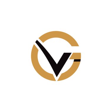 İlk harf vg logosu veya gv vektör tasarım şablonu