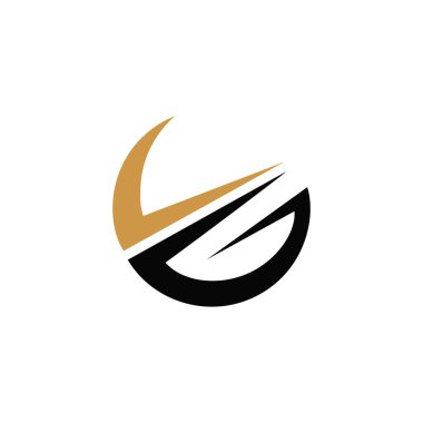 İlk harf vg logosu veya gv vektör tasarım şablonu