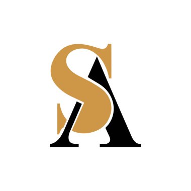 İlk harf sa logosu veya logo vektör tasarım şablonu olarak