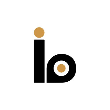 İlk harf ib logosu veya çift logo vektör tasarım şablonu