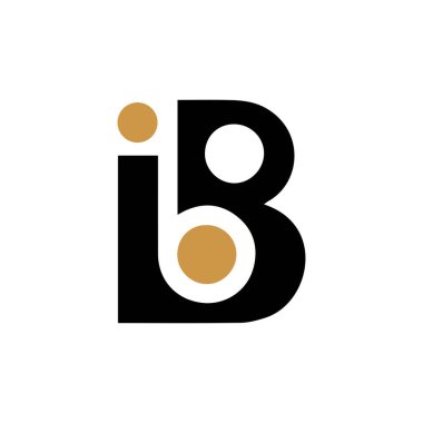 İlk harf ib logosu veya çift logo vektör tasarım şablonu