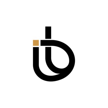 İlk harf ib logosu veya çift logo vektör tasarım şablonu