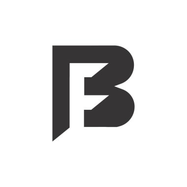 Başlangıç harfi bf logosu veya fb logo vektör tasarım şablonu