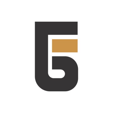 Başlangıç harfi bf logosu veya fb logo vektör tasarım şablonu