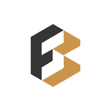 Başlangıç harfi bf logosu veya fb logo vektör tasarım şablonu