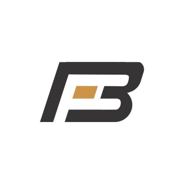 Başlangıç harfi bf logosu veya fb logo vektör tasarım şablonu