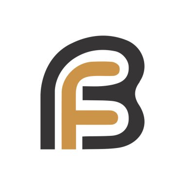 Başlangıç harfi bf logosu veya fb logo vektör tasarım şablonu