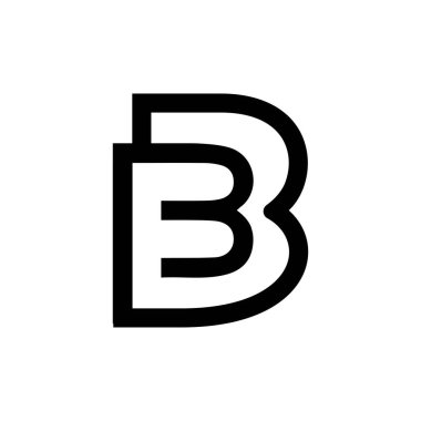 Başlangıç harfi bf logosu veya fb logo vektör tasarım şablonu