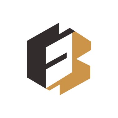 Başlangıç harfi bf logosu veya fb logo vektör tasarım şablonu