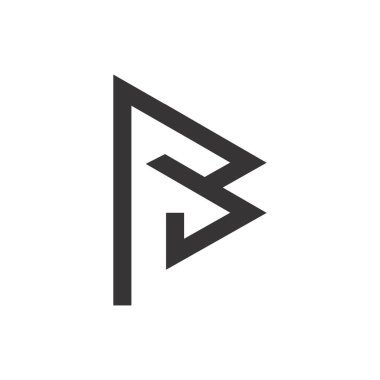 Başlangıç harfi bf logosu veya fb logo vektör tasarım şablonu