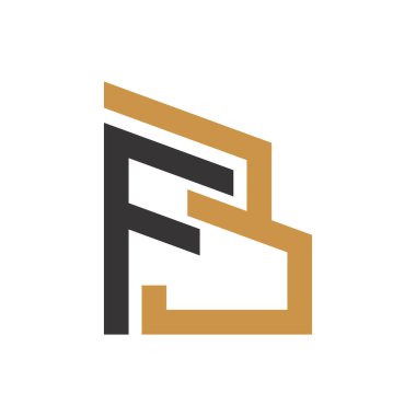 Başlangıç harfi bf logosu veya fb logo vektör tasarım şablonu