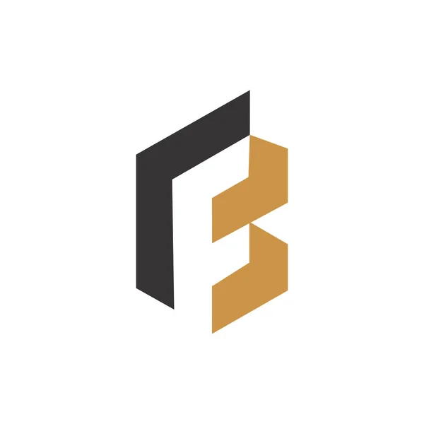 頭文字のBfロゴまたはFbロゴベクトルデザインテンプレート — ストックベクタ