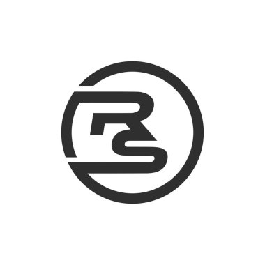 İlk harf rs logosu veya SR logo vektör tasarım şablonu