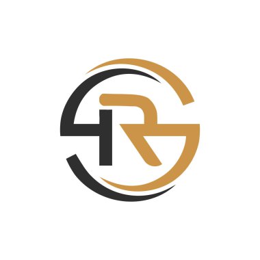 İlk harf rs logosu veya SR logo vektör tasarım şablonu