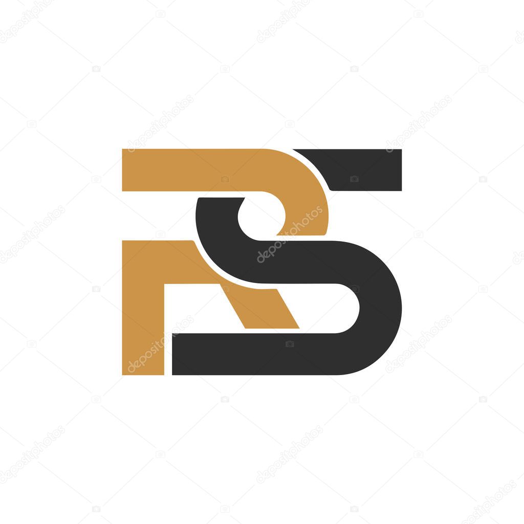 Initial letter rs logo or sr logo vector design template