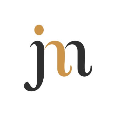 İlk harf jm logosu veya mj logo vektör tasarım şablonu