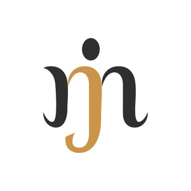 İlk harf jm logosu veya mj logo vektör tasarım şablonu