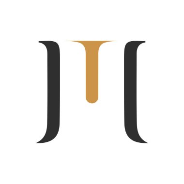 İlk harf jm logosu veya mj logo vektör tasarım şablonu