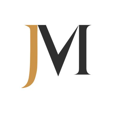 İlk harf jm logosu veya mj logo vektör tasarım şablonu
