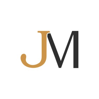 İlk harf jm logosu veya mj logo vektör tasarım şablonu