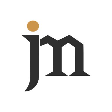 İlk harf jm logosu veya mj logo vektör tasarım şablonu