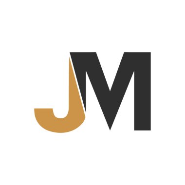 İlk harf jm logosu veya mj logo vektör tasarım şablonu