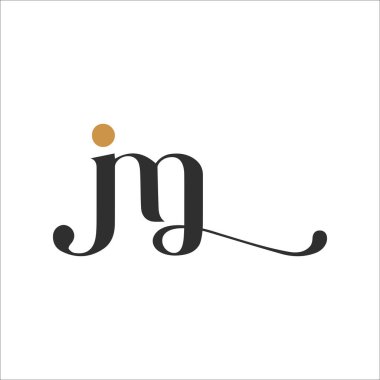 İlk harf jm logosu veya mj logo vektör tasarım şablonu
