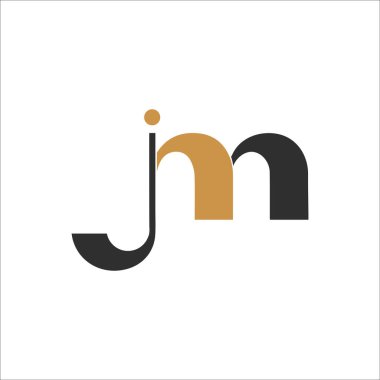 İlk harf jm logosu veya mj logo vektör tasarım şablonu