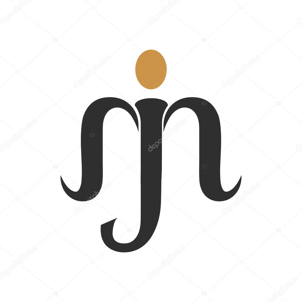 Initial letter jm logo or mj logo vector design template