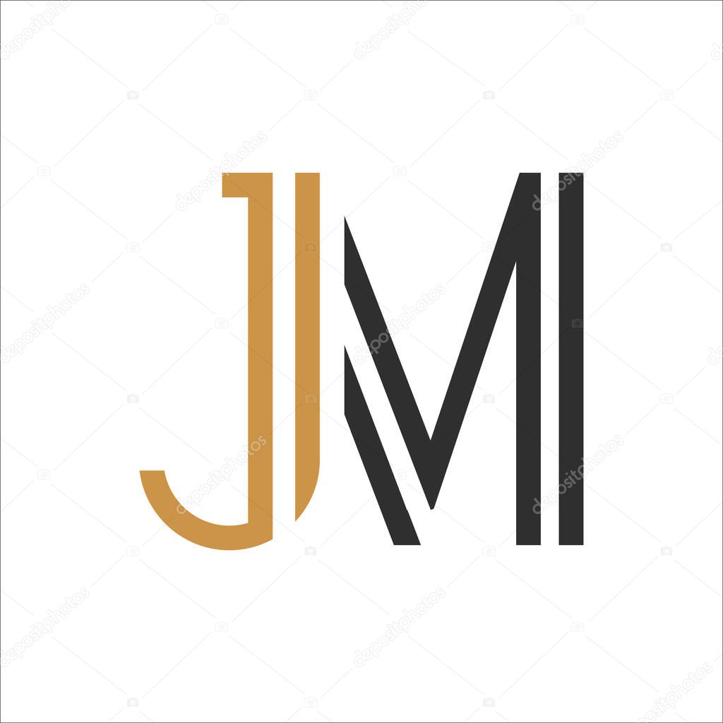 Initial letter jm logo or mj logo vector design template