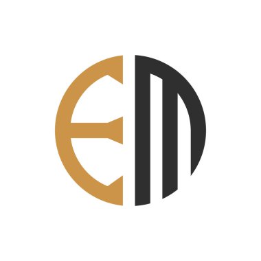 İlk harf em logosu veya logo vektör tasarım şablonu