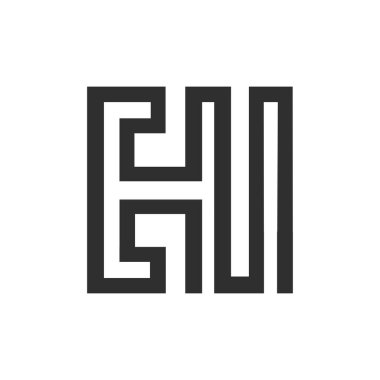 İlk harf em logosu veya logo vektör tasarım şablonu