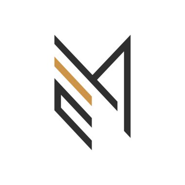 İlk harf em logosu veya logo vektör tasarım şablonu