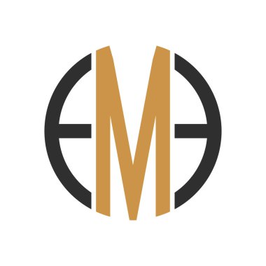 İlk harf em logosu veya logo vektör tasarım şablonu