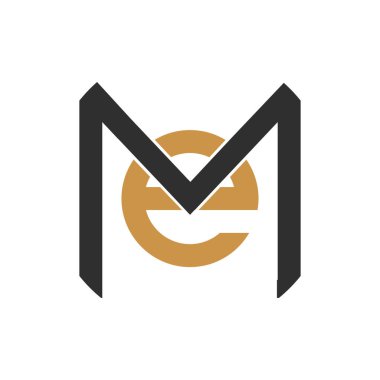 İlk harf em logosu veya logo vektör tasarım şablonu