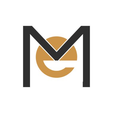 İlk harf em logosu veya logo vektör tasarım şablonu