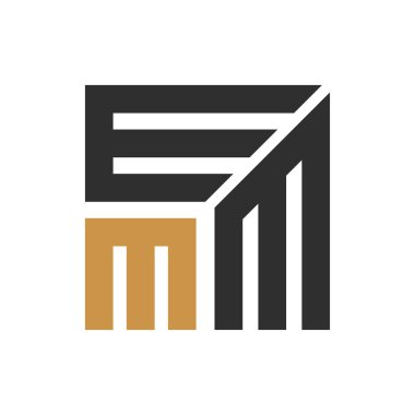 İlk harf em logosu veya logo vektör tasarım şablonu