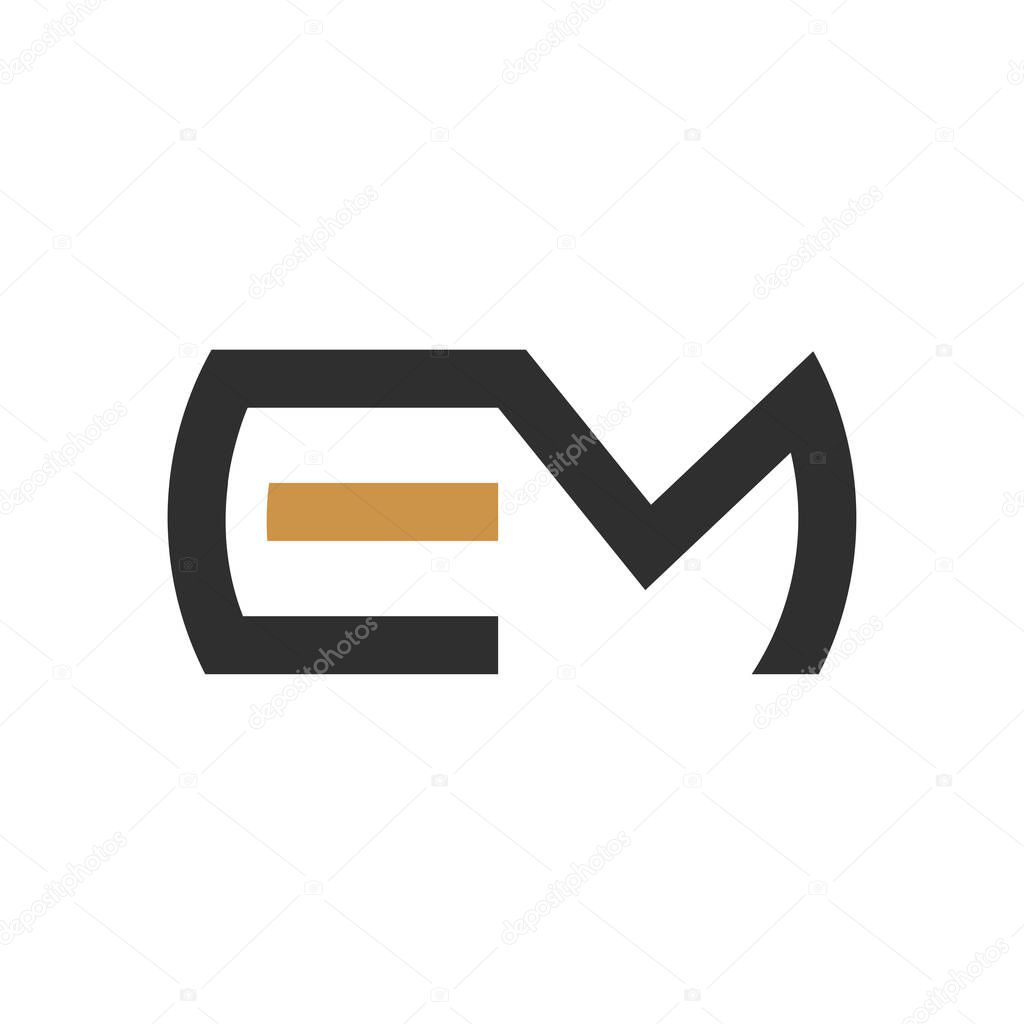 Initial letter em logo or me logo vector design template