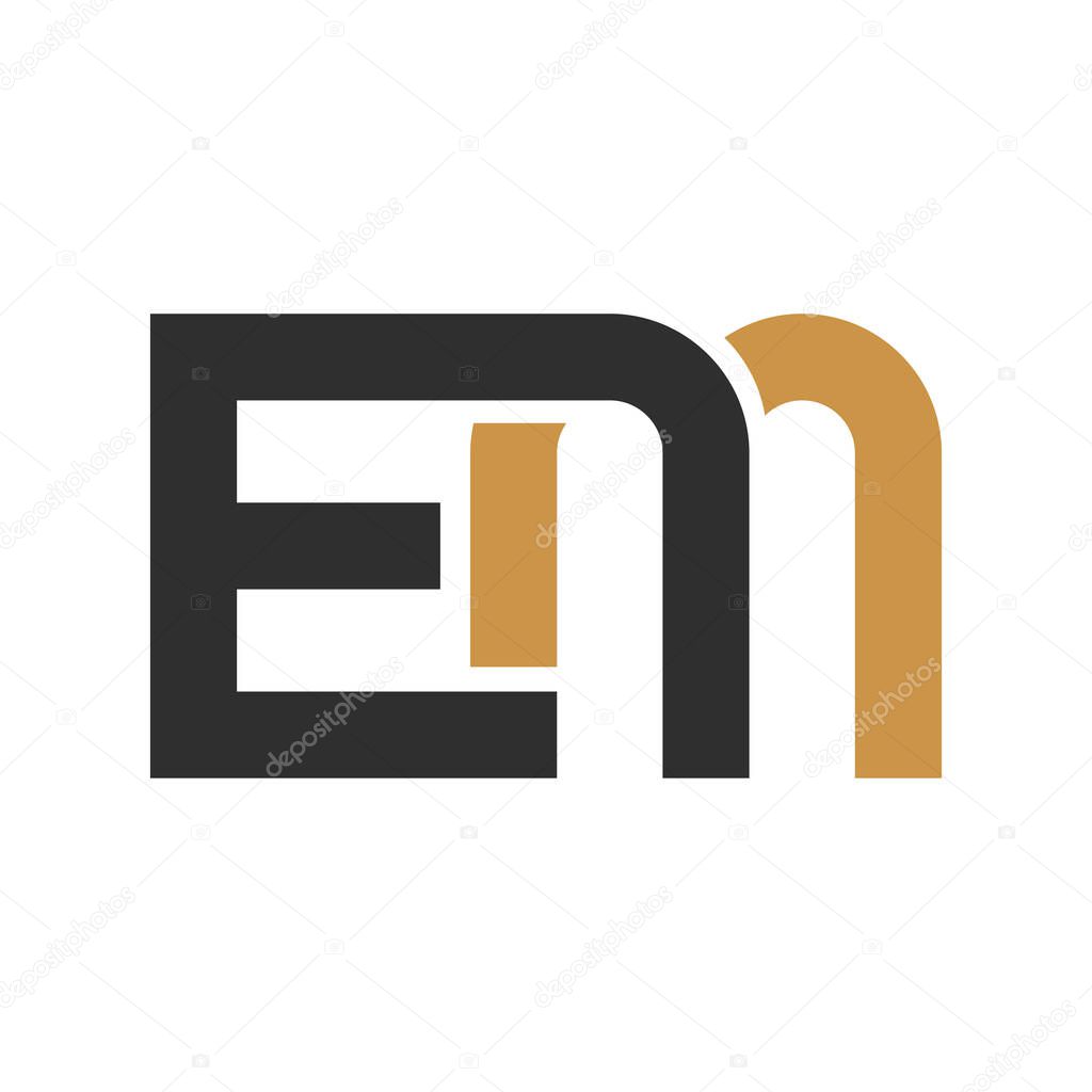 Initial letter em logo or me logo vector design template