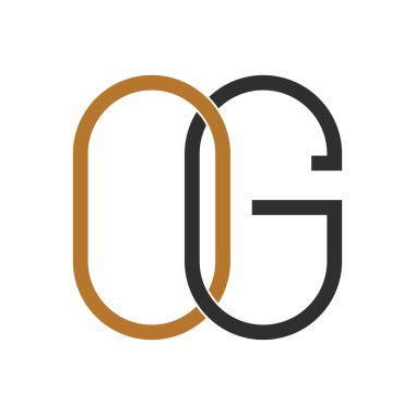 İlk harf go logo ya da og logo vektör tasarım şablonu