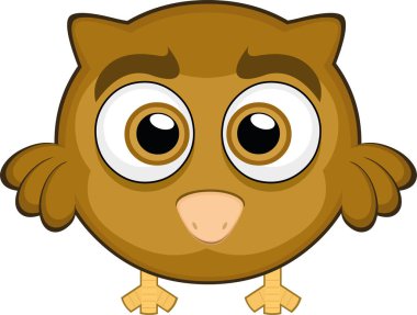 Şirin bir baykuş çizgi filminin vektör çizimi