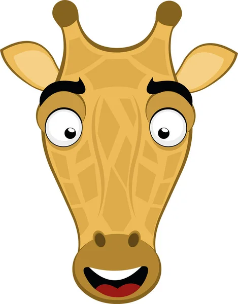 Illustration Vectorielle Visage Dessin Animé Mignon Girafe — Image vectorielle
