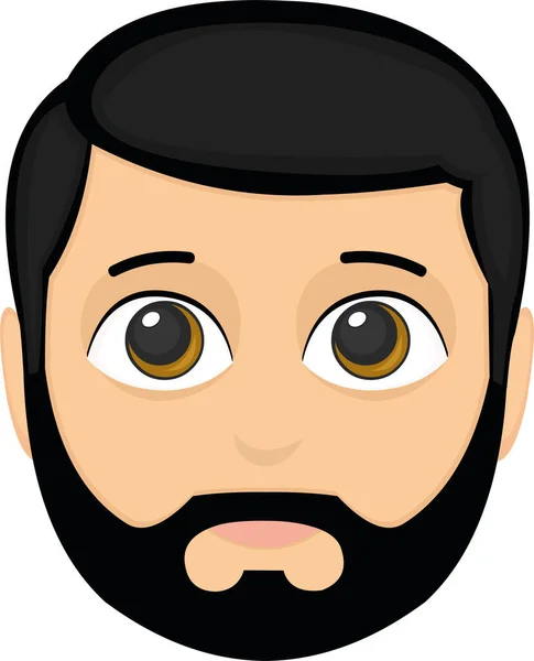 Sakallı bir yetişkinin yüzünün vektör çizimi.